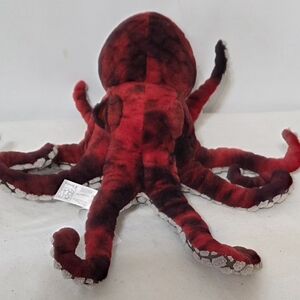 Fiesta Red Black Octopus Squid Plush Ocean Sea Life Stuffed Animal Realistic 12"